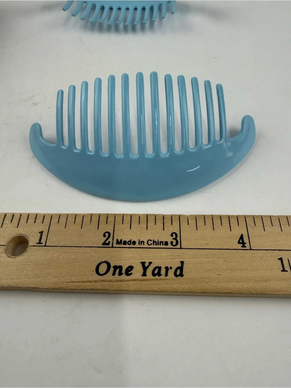 Vintage Goody 80s TZERS Hair Cincher Comb Banana Clip Pastel Blue Small 5
